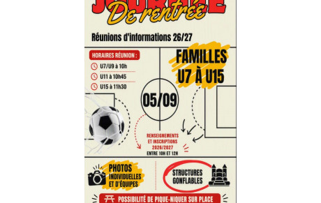Journée de rentrée au FCLA : 5 septembre